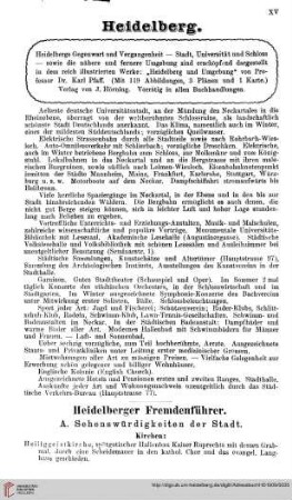 Fremdenführer für Heidelberg und Umgegend