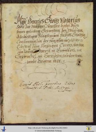 [1r] Schenkungs- und Kaufvermerk.