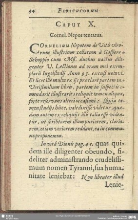 Caput X. Cornel. Nepos tentatus