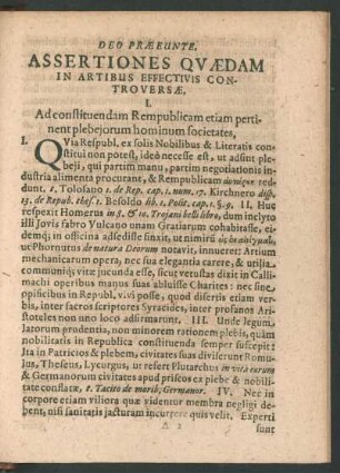 Assertiones Quaedam In Artibus Effectivis Controversae.