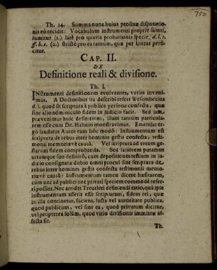 Cap. II. De Definitione reali & divisione.
