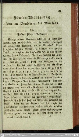 Fünfte Abtheilung. Von der Bearbeitung des Weinstocks