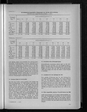 Tabelle 7: Die Entwicklung ausgewählter Altersgruppen von 1970 bis 1985 in Hamburg
