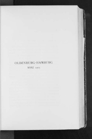 Oldenburg-Hamburg März 1905