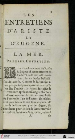 Premier Entretien: La Mer