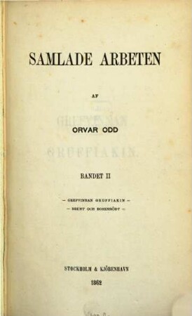 Samlade Arbeten af Orvar Odd, II