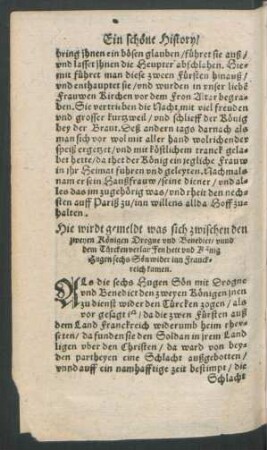 Hie wirdt gemeldt was sich zwischen den zweyen Königen Drogne und Benedict/ ...