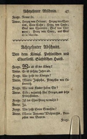 Achzehnter Abschnitt: Von dem Königl. Pohlnischen und Churfürstl. Sächsischen Hause