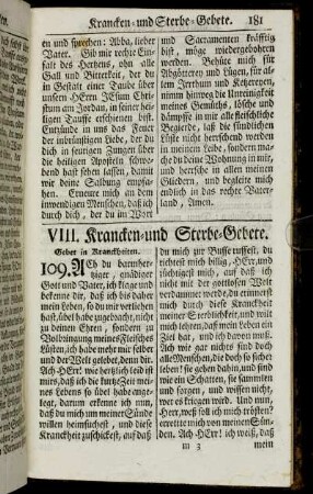 VIII. Krancken- und Sterbe-Gebete.