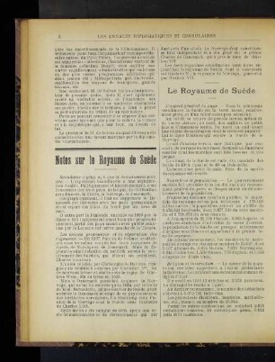 Notes sur le Royaume de Suede