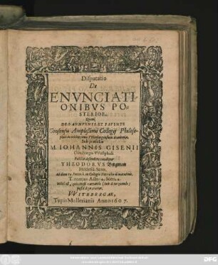 2: Disputatio De Enunciationibus ...
