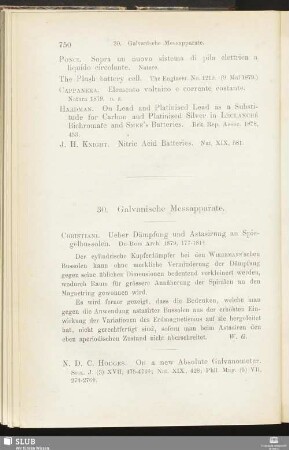30. Galvanische Messapparate