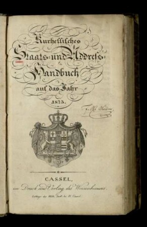1823: Kurhessisches Staats- und Address-Handbuch : auf das Jahr ...