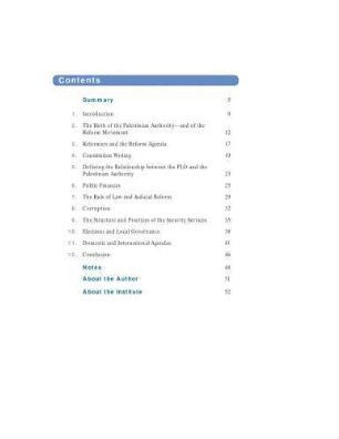 The Palestinian reform agenda