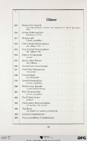 Gläser (Nr. 369-401)