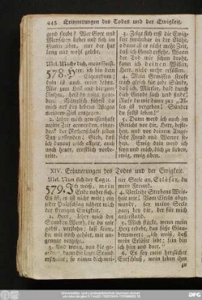 XIV. Erinnerungen des Todes und der Ewigkeit.