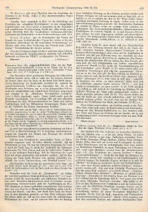 472-473 [Rezension] Richter, Liselotte, Schöpferischer Glaube im Zeitalter der Angst