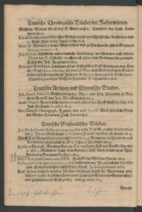 Teutsche Musicalische Bücher.
