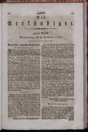 10tes Stück. Nürnberg, am 31. Januar 1797