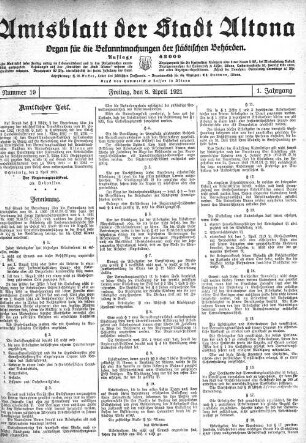 Nummer 19 : Freitag, den 8. April 1921