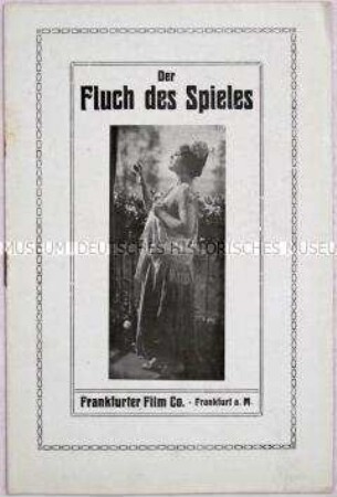 Programmheft zu dem deutschen Spielfilm "Der Fluch des Spieles"