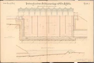Schleusenanlage, Waren/Müritz Schinkelwettbewerb 1900: Längsschnitt 1:100