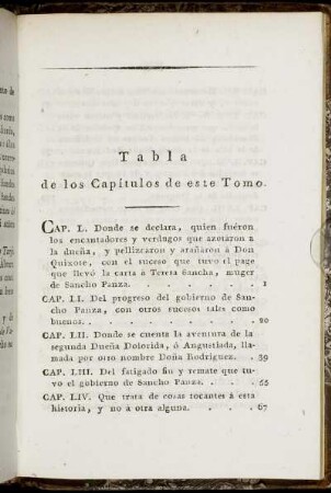 Tabla de los Capitulos de este Tomo.
