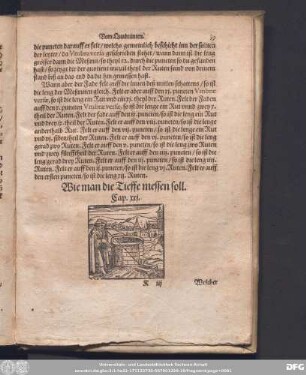 Wie man die Tieffe messen soll. Cap. xxi.