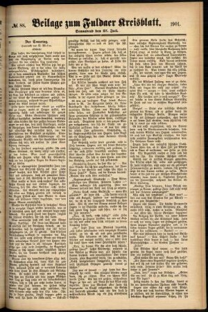 Zweite Ausgabe vom Samstag, den 27. Juli 1901.