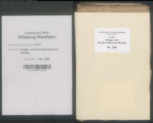 Anlegung eines Irrenhauses für die Provinzen Minden, Ravensberg, Tecklenburg und Lingen