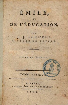 Émile ou de l'éducation, 1