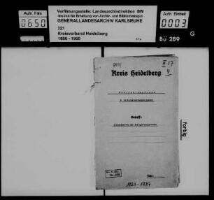 Einteilung der Dienstbezirke der Kreisfürsorgerinnen