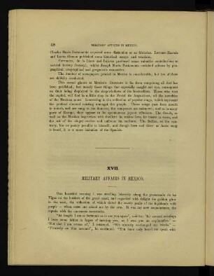 XVII. Military affairs in Mexico.