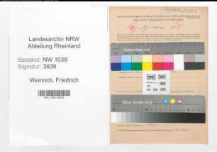 Entnazifizierung Friedrich Weinrich , geb. 11.02.1891 (Lehrer)