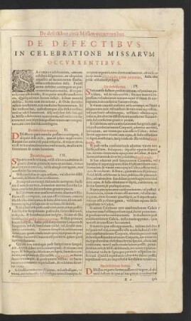 De Defectibus In Celebratione Missarum Occurrentibus.
