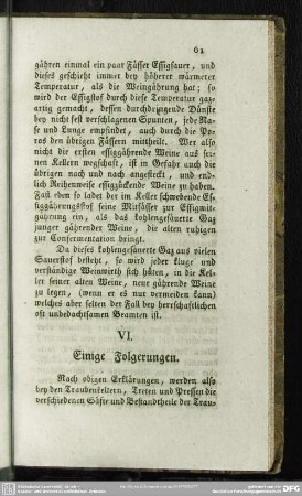 VI. Einige Folgerungen