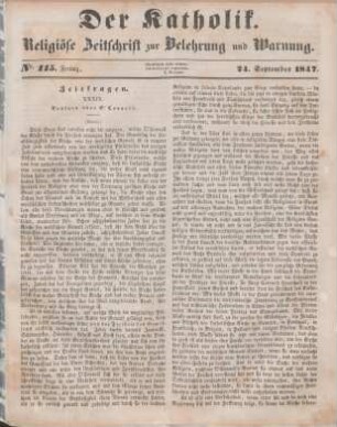 465-467 Zeitfragen : XXXIX. Ventura über O'Connell (Schluss)