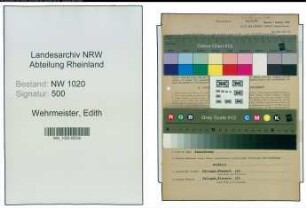 Entnazifizierung Edith Wehrmeister , geb. 29.12.1908 (Finanzangestellte)