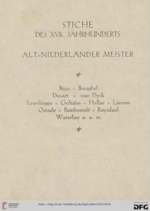 Stiche des XVII. Jahrhunderts