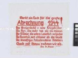 Handzettel aus dem innerdeutschen Widerstand