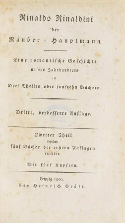 Zweiter Theil: Welcher fünf Bücher der erstern Auflagen enthält : Mit fünf Kupfern