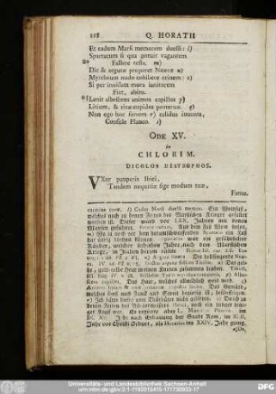 Ode XV. in Chlorim.