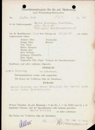 Hornung, Maria