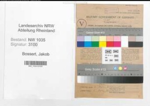 Entnazifizierung Jakob Bossert , geb. 18.03.1914 ()