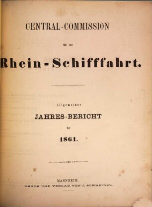 Allgemeiner Jahres-Bericht. 1861