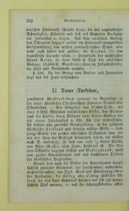 XI. Turan (Turkestan)