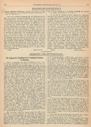 757 [Rezension] Deutsche Evangelische Weltmission; Jahrbuch 1954