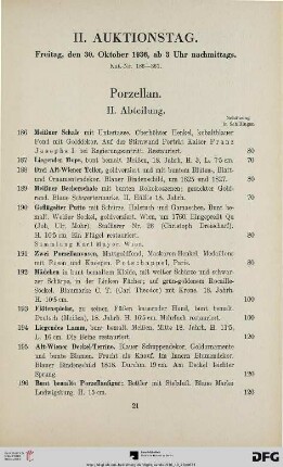 Porzellan: II. Abteilung (Nr. 186-219)