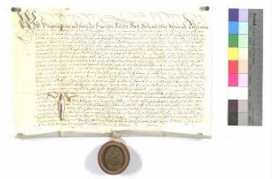 Bürgermeister und Rat der Stadt Gmünd verkaufen an ihren Bürgermeister Georg Jehlin 5 Reichstaler (zu 1 1/2 Gulden) jährlichen Zins um 100 Reichstaler.