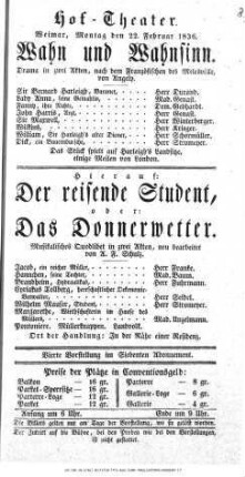 Der reisende Student, oder: Das Donnerwetter